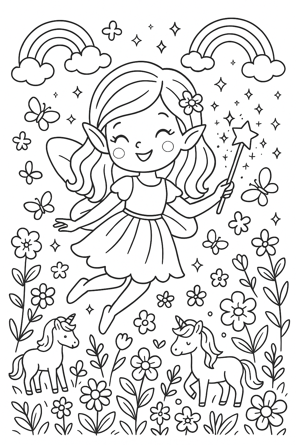 Magical Colouring Pages for Girls – Unicorns, Princesses, Mermaids & More (Digital Download)