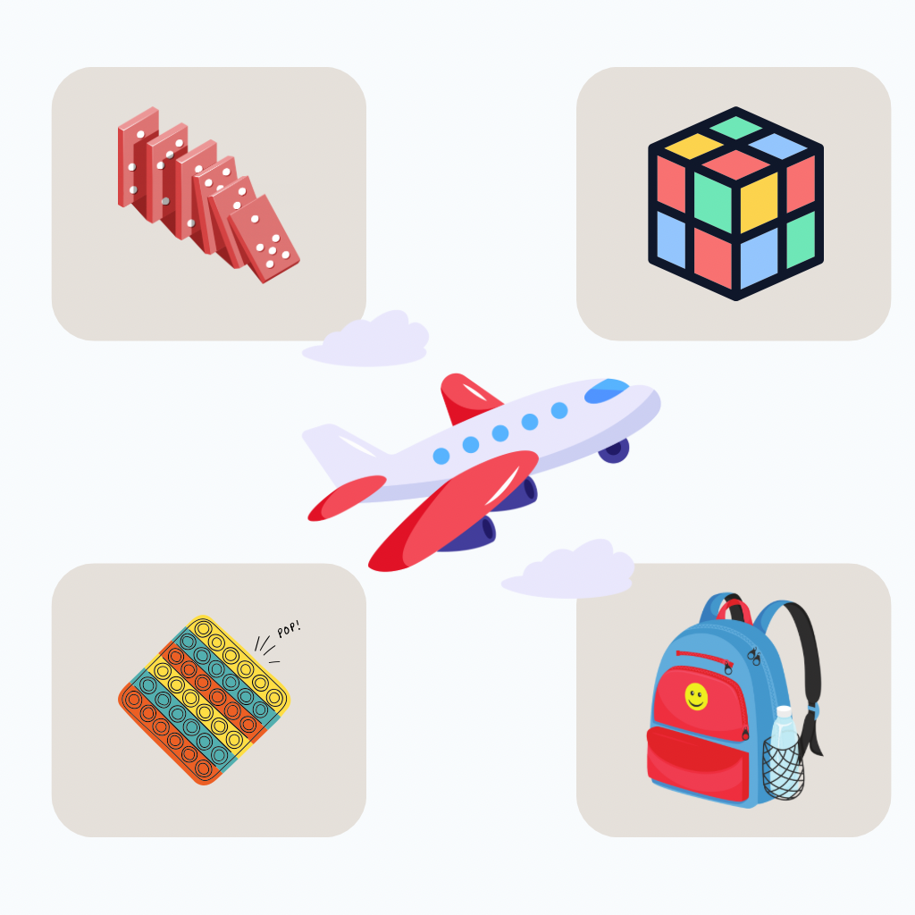 Travel-friendly toys and compact activity sets for kids, perfect for on-the-go entertainment during holidays or journeys.