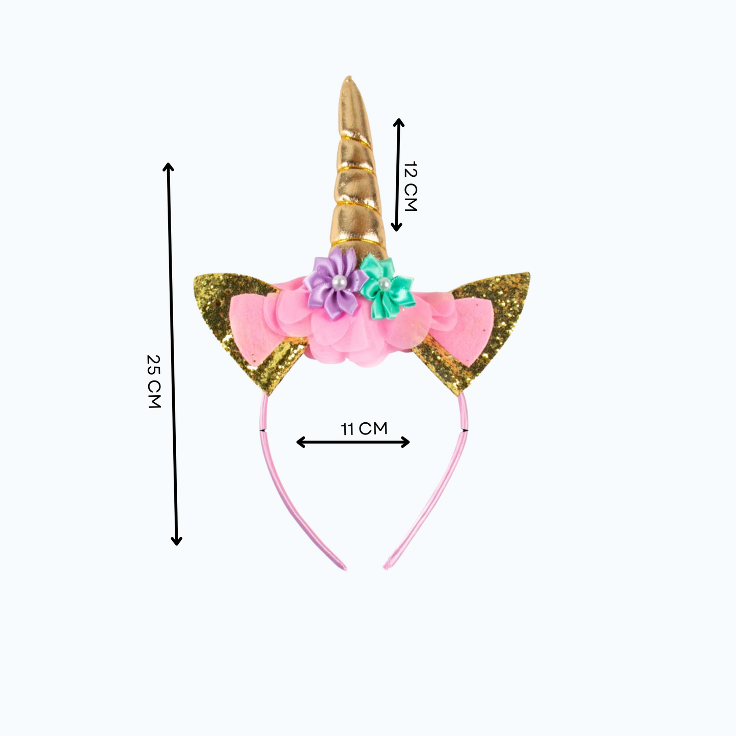 Dimensions for unicorn headband 