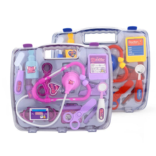 Children’s medical toy set including syringe, thermometer and ID badge