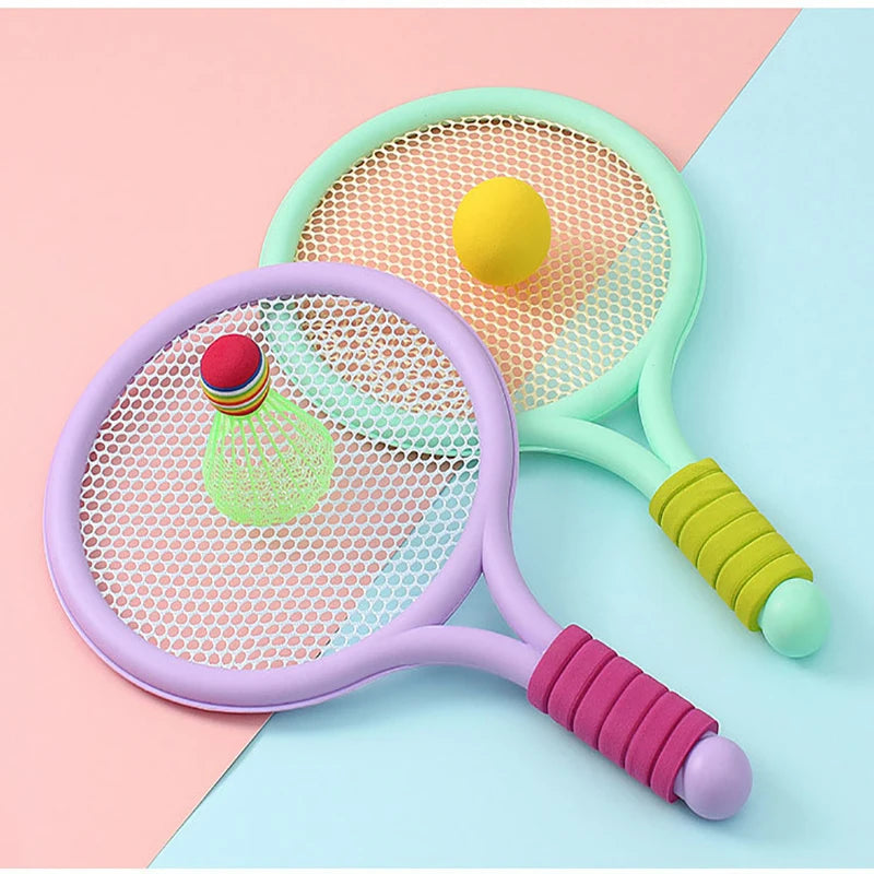 Full set of rackets, shuttlecock and ball for outdoor play