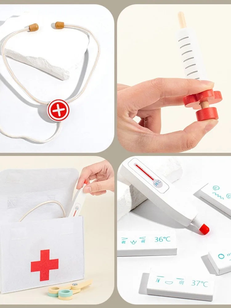 Montessori-style doctor play kit for preschoolers